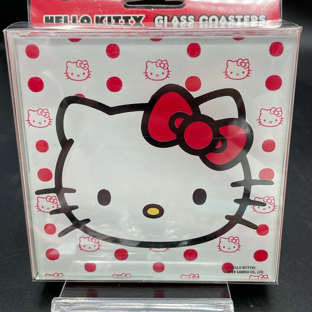 Hello Kitty Glass Coaster Set